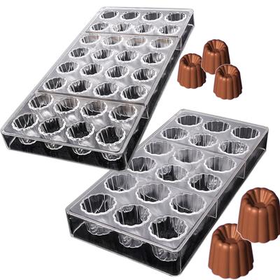 18 32 Hohlräume Blume Cannele Form Polycarbonat Schokoladenform Geriffelt Rund Süßigkeiten Sugarcraft Herstellung Eiswürfelbereiter DIY Backen