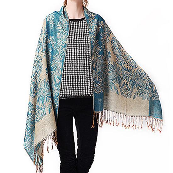 Scarf Tassels Style Vintage Smooth Cotton Shawl Scarf for Autumn