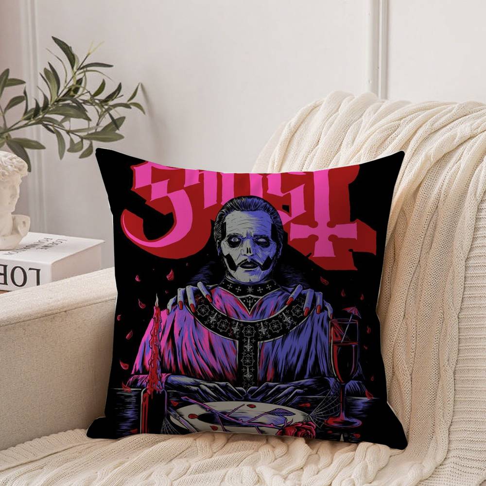 Rock Band Pillow Covers G-GhostS Band Cartoon Pillow Case Home Decor Throw For Sofa Bed Car Room Decor Gift Idea