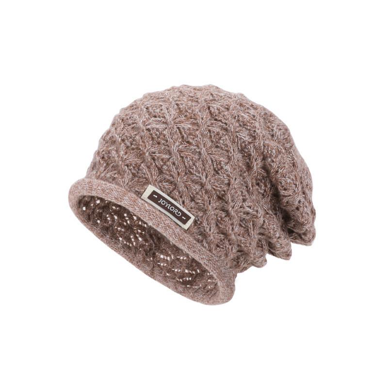 Fashionable Knit Beanie Cap With Breathable Acrylic Material For Autumn And Spring Khaki