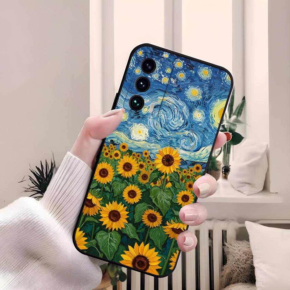 Van Gogh Starry Sunflowers Phone Case For Samsung S26 S25 Edge S24 S23 S22 S21 Ultra Plus Fe A55 56 15 4G 5G Galaxy Silicon Cove