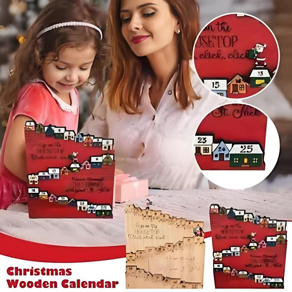 Christmas Countdown Calendar Ornaments Santa Castle Desktop Decoration Crafts