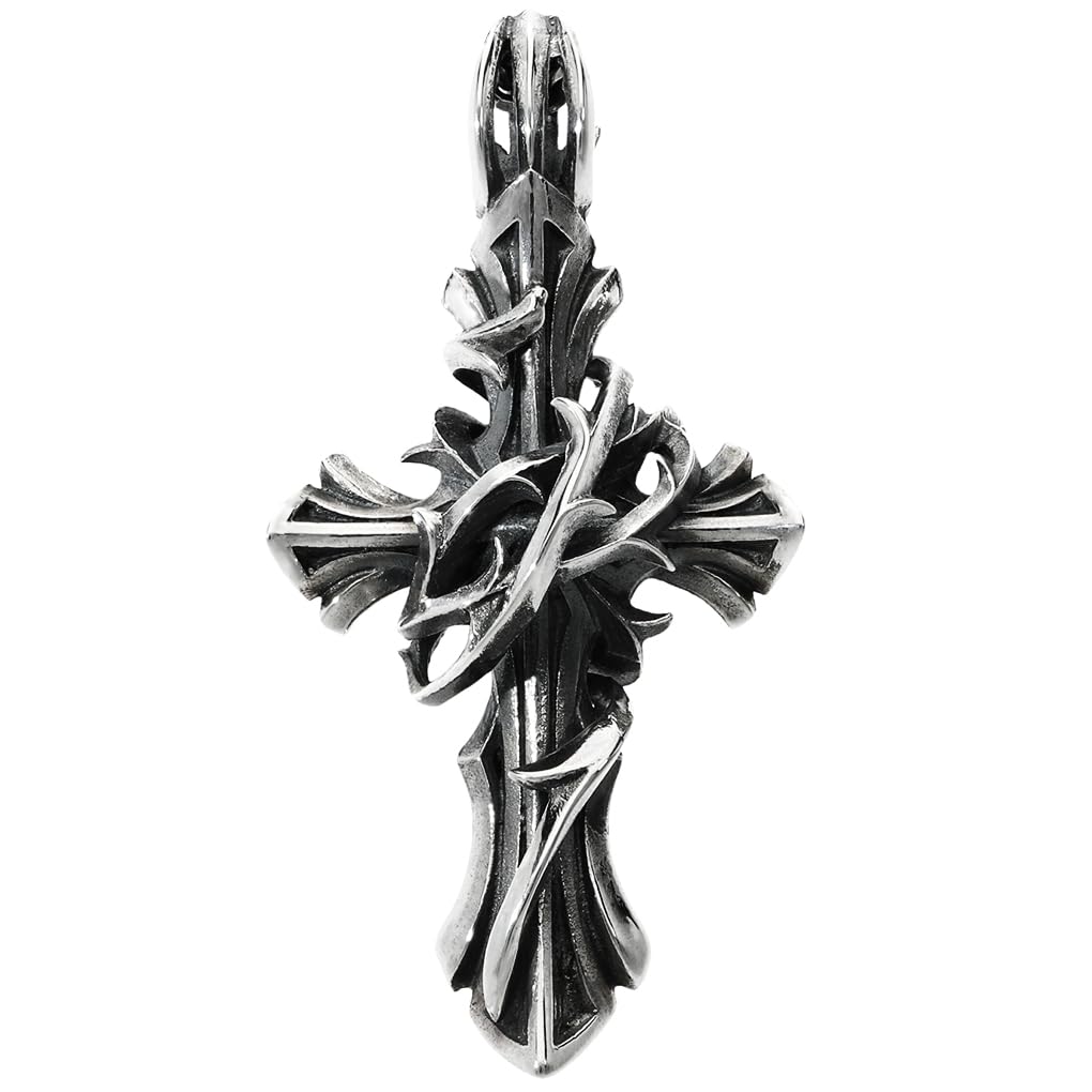 [M's Collection] Special Edition Bramble Cross Pendant Top (No Chain) Men's Sterling Silver 925 Necklace