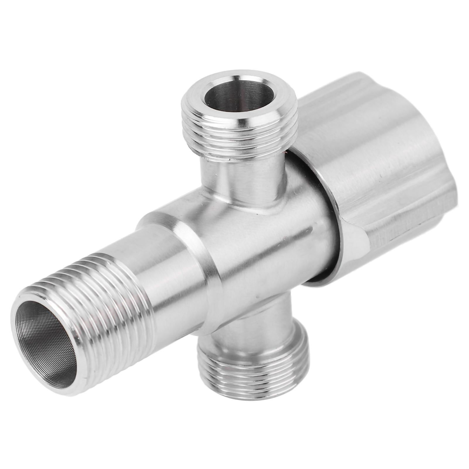 

G1 2 Stainless Steel Bathroom Kitchen Faucet Angle Valve Water Stop Valve 1 Inlet 2 Outlet