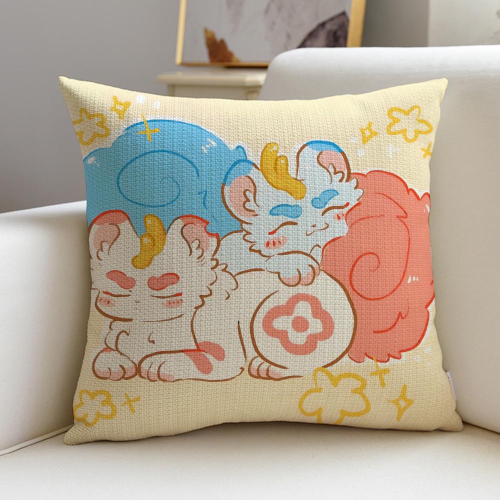 Magical Cute Fabulous BeastsS Cushion Cover Breathable and skinfriendly linen pillowcase square removable and washable cushion