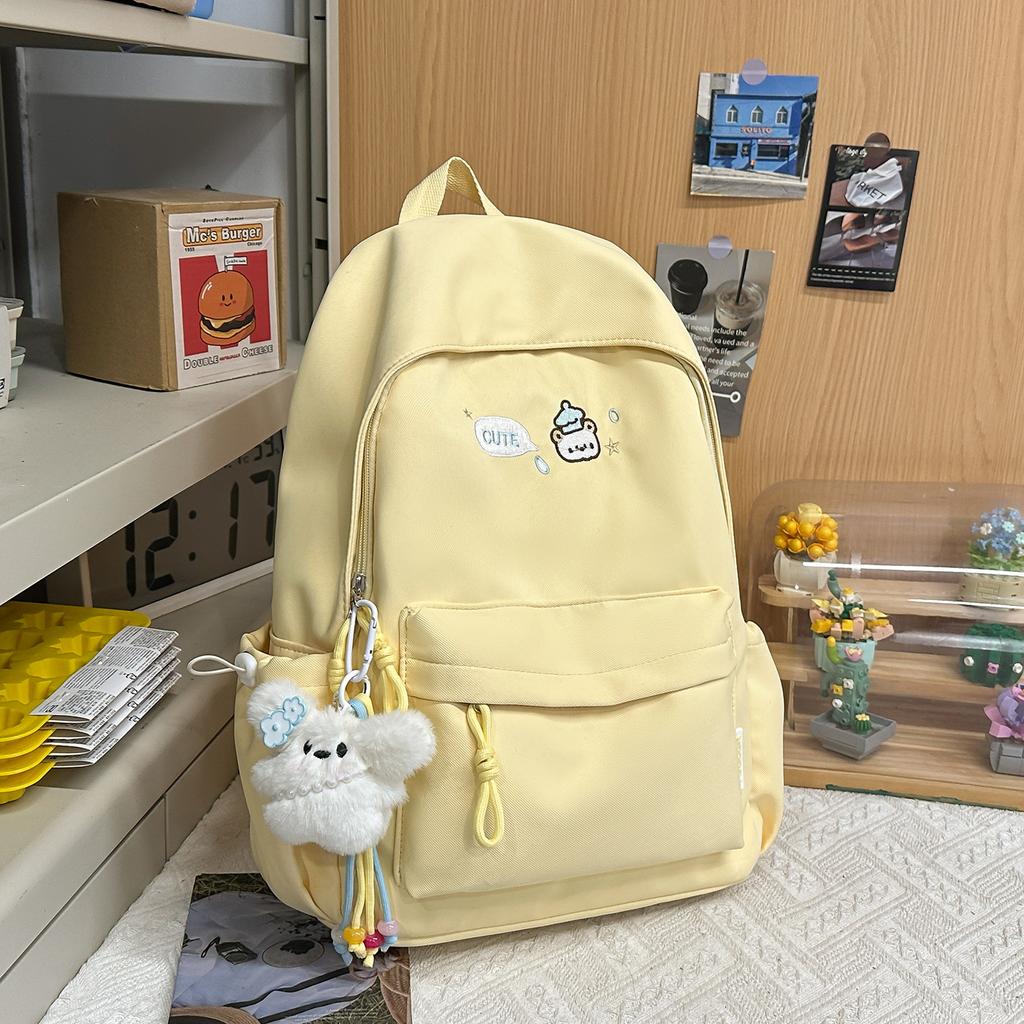 Schoolbag Korean version junior high school student college student backpack women's casual simple schoolbag fashionable large capacity high value