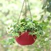 CANXING Hanging Basket Imiatino Vine Flower Pot Round Resin Garden Planter with Triangular Chain