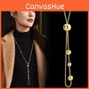 Elegant Titanium Steel Pull-through Ball Necklace For Women Chic Fashion Accessory
