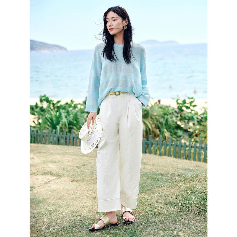 

Женский дышащий вязаный топ с длинными рукавами и текстурой Jiuzi Anacore свободного кроя M