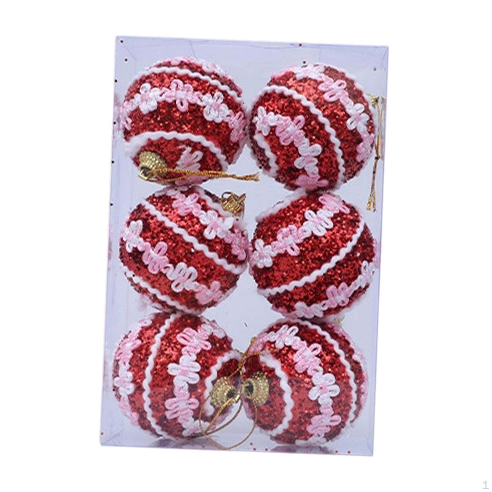 

6 Pieces Christmas Hanging Decorations Xmas Decor Decorative Balls Baubles for Home