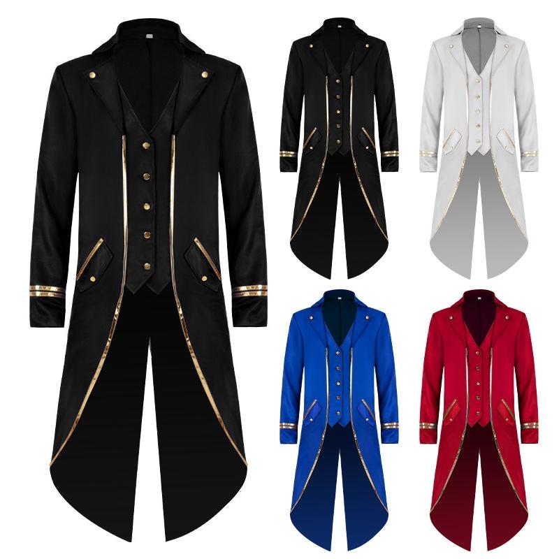 Elegant Steampunk Long Tailcoat Tuxedo For Halloween