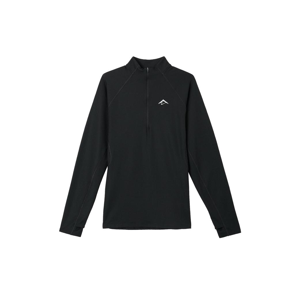 Nike Dri-Fit Trail Solid Color Comfortable Warm Quick-Dry Half-Zip Sweatshirt Unisex Sweatshirt Black Mountain-Top-White FV9995010