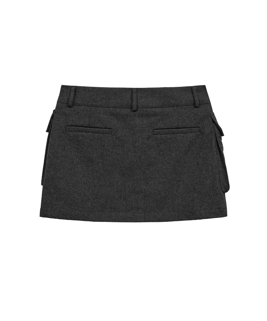 Midnight Move Wool Pk Skirt (Dark Gray)