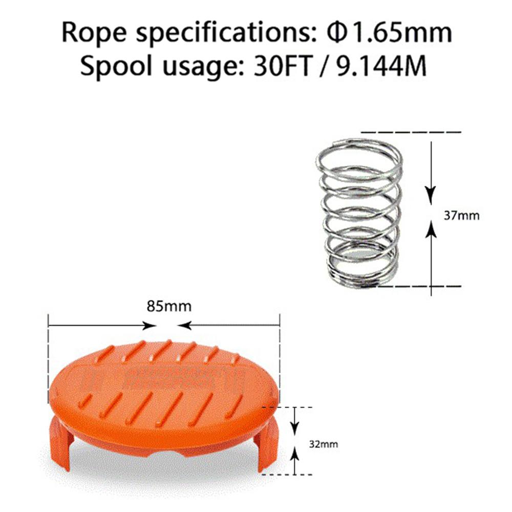 For Black & Decker GH400/GH500/GH600 10 Spool Cap with 10 Spring Lawn Mower Replacement, RC-100-P