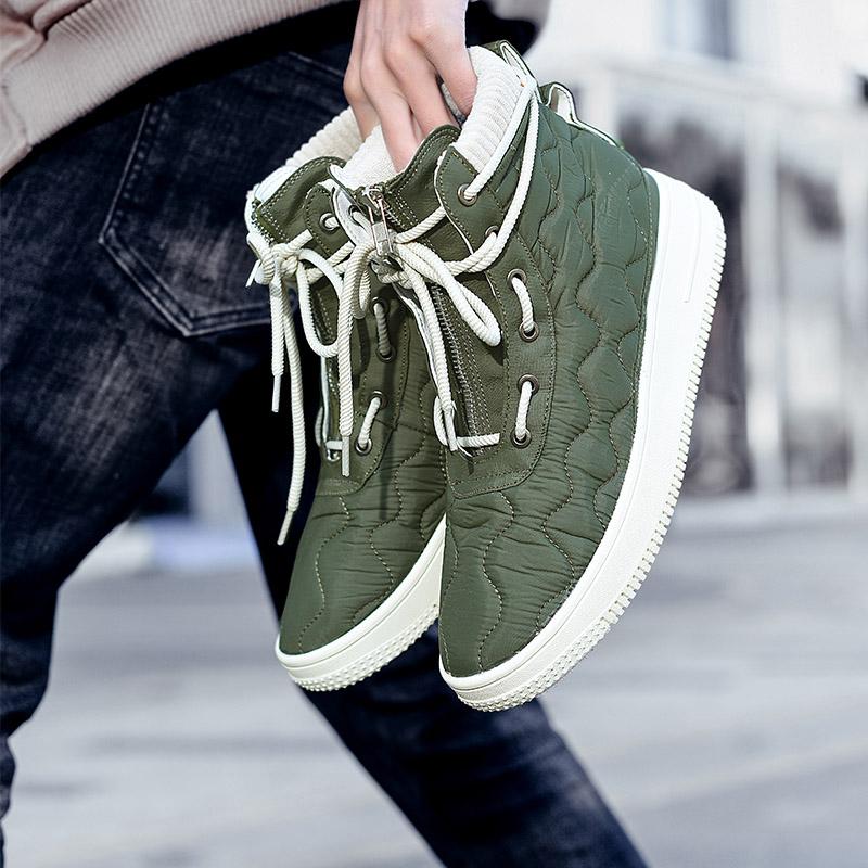 

Men s Thick Soled Wear-resistant Casual Shoes Breathable Men s High Top Snow Boots Men s Outdoor Travel Shoes 45 армия зеленый