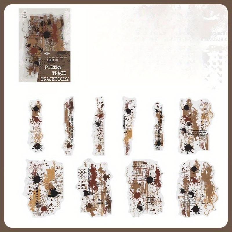 

1PC Long PET sticker pack Poetry trace series mottled trace theme notebook mobile phone back card collage