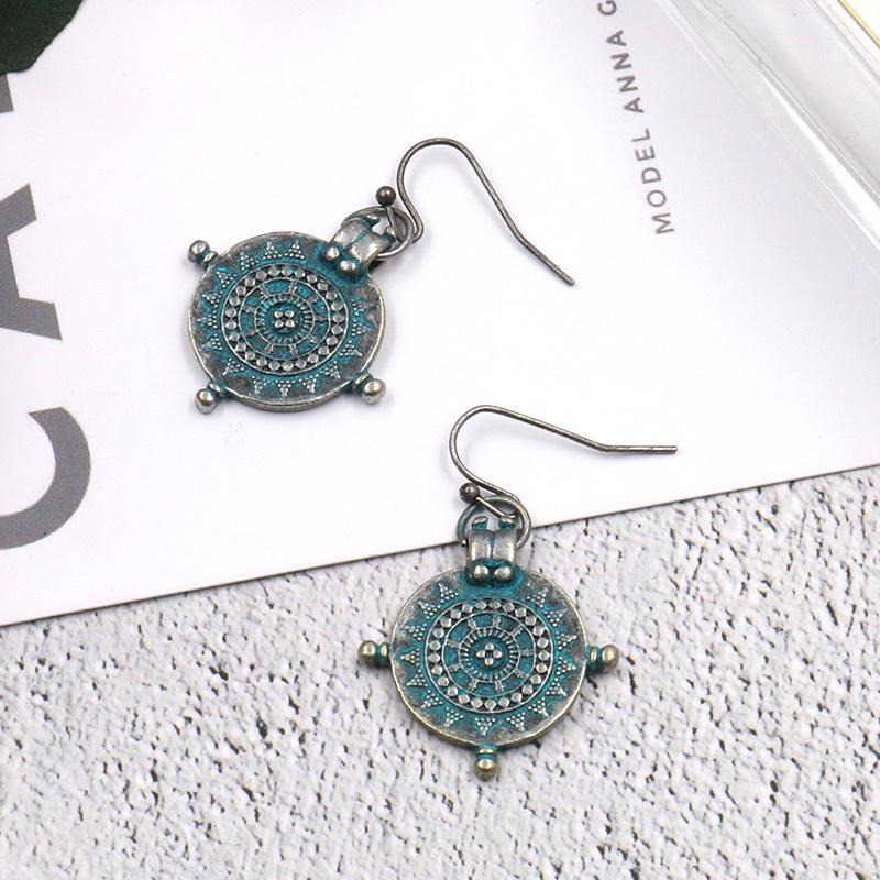 

GemChic женские новые винтажные креативные круглые металлические серьги этническая мода серьги-крючки на день рождения рождественский подарок ювелирные изделия