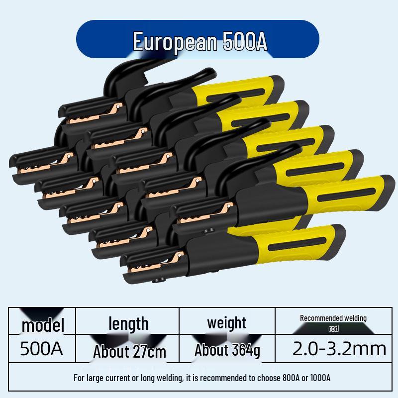 Durable 800A Copper Welding Pliers & Non-Scalding 500A Industrial Welding Holder - European Style