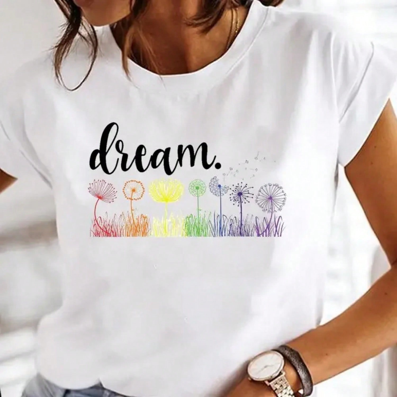 Ladies Graphic T Shirt unisex Print Clothes 90s New Style Female Tops Tee Fashion Print Cartoon O-Neck Flower Butterfly T Shirt S разноцветный