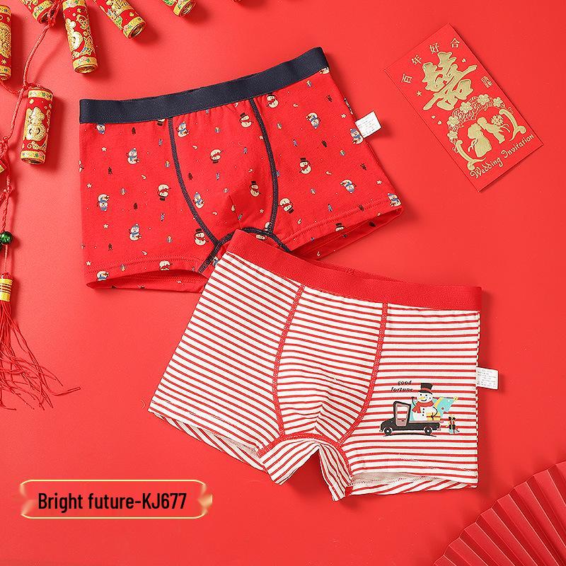 

Червоні бавовняні антибактеріальні боксери для хлопчиків Рік Коня - Розміри M та L 130 (38-46 jin)