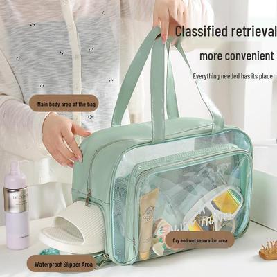 Wasserdichte Reisetasche: Nass-/Trockentrennung, Schuhfach, Sport, Schwimmen, Toilettenartikel, Tragbare PU-Make-up-Tasche