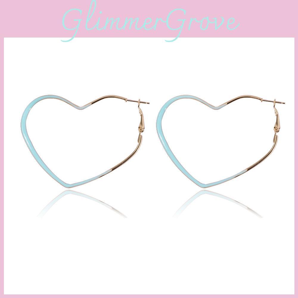 Geometric Stylish Heartshaped Earrings Trendy Fashion Jewelry In Multiple Vibrant Colors