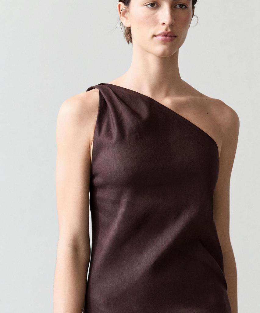 Masimodutti Asymmetrical Linen Blend Dress