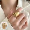 Elegant Frosted Matte Wide Band Open Ring for Women - S925 Silver Plated, Trendy INS Style
