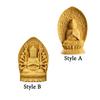 Wood Carving Guanyin Sitting Statue Fengshui Crafts Tabletop Decoration Mini Sculpture for Table Desk Versatile Lightweight