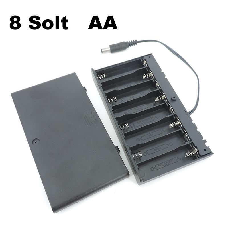 2 3 4 Slots Ports AA Größe Power Batterie Aufbewahrungskoffer Box Halter Kabel schwarz für DIY Reparaturwerkzeuge