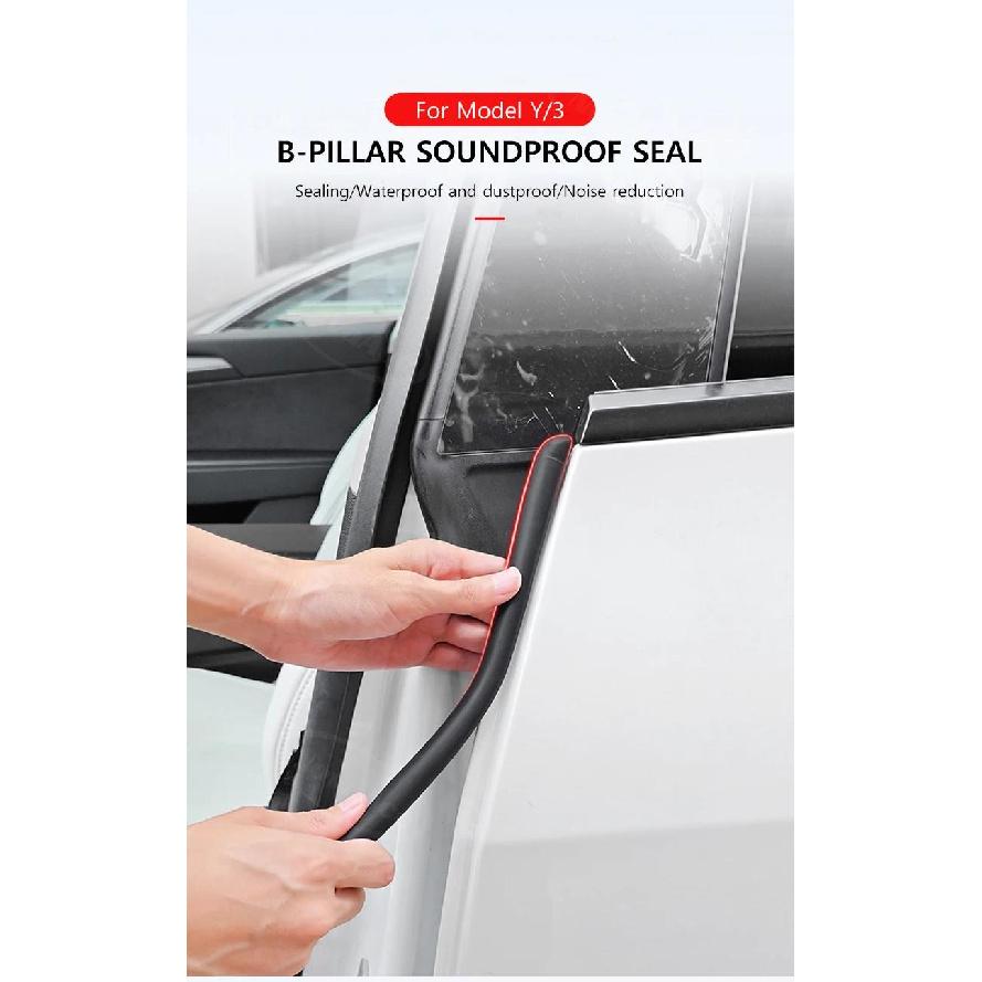 Car Door Seal Strip for Tesla Model Y Juniper Model 3 Highland 2025 Front and Rear Door Waterproof Rubber Noise Reduction Part Heat Shields 2