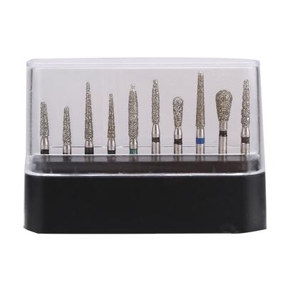 10pcsset Dental Diamond Burs FG 1.6mm High Speed Handpiece Emery Bits