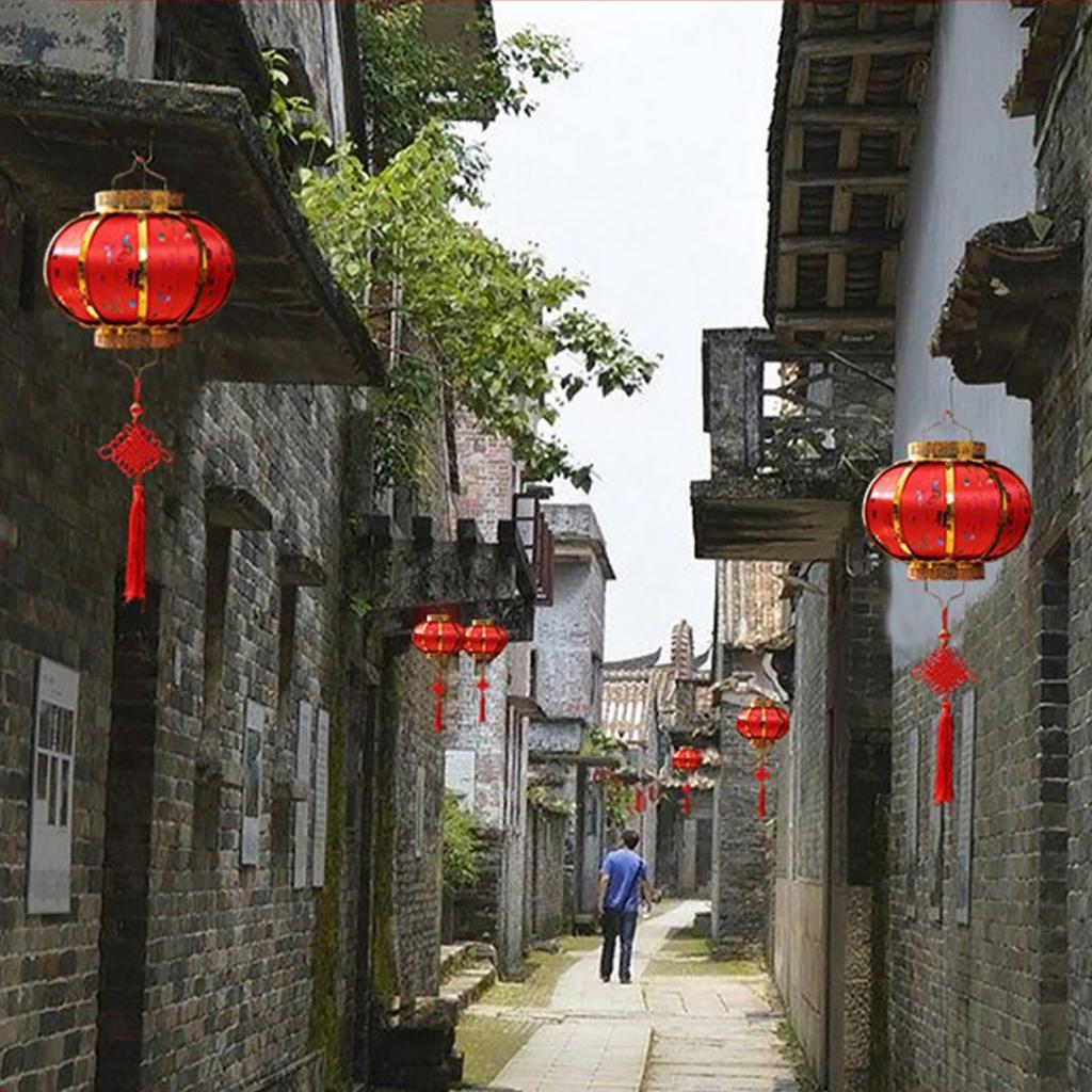 Chinese Lantern Handheld Illuminated Red Lantern Traditional New Year Spring Festival Lantern