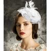 British Styles Women's Fascinator Beautiful Linen Brida Headwears Delicate Hat Adornment For Stylish Appearance