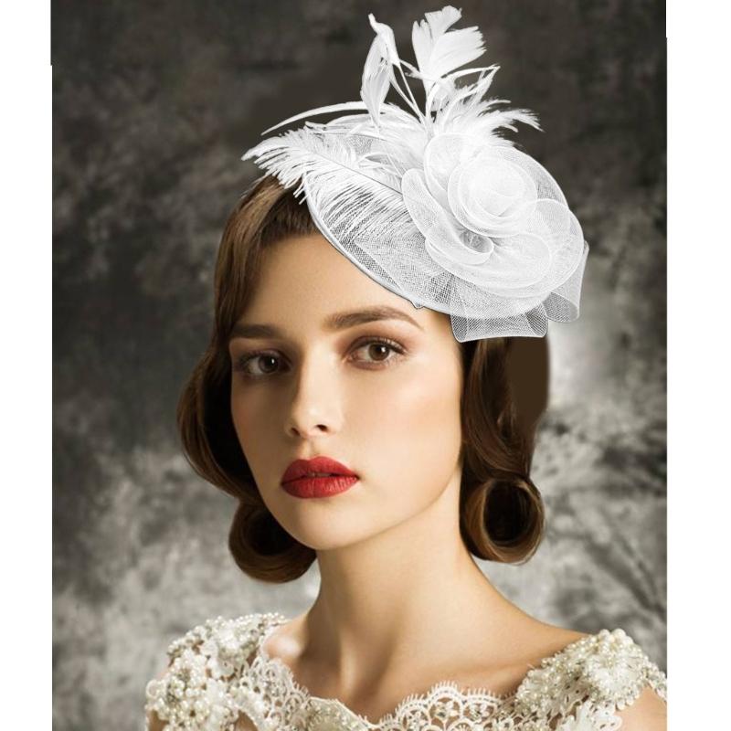 British Styles Women's Fascinator Beautiful Linen Brida Headwears Delicate Hat Adornment For Stylish Appearance