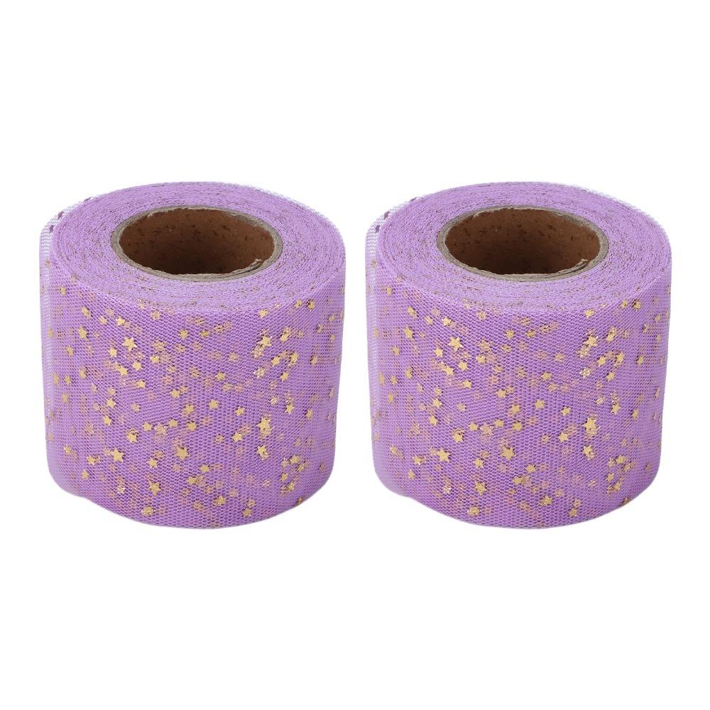 2pcs Shiny Appearance Glitter Tulle Rolls 25 Yards Each Netting Fabric Rolls For DIY Crafts