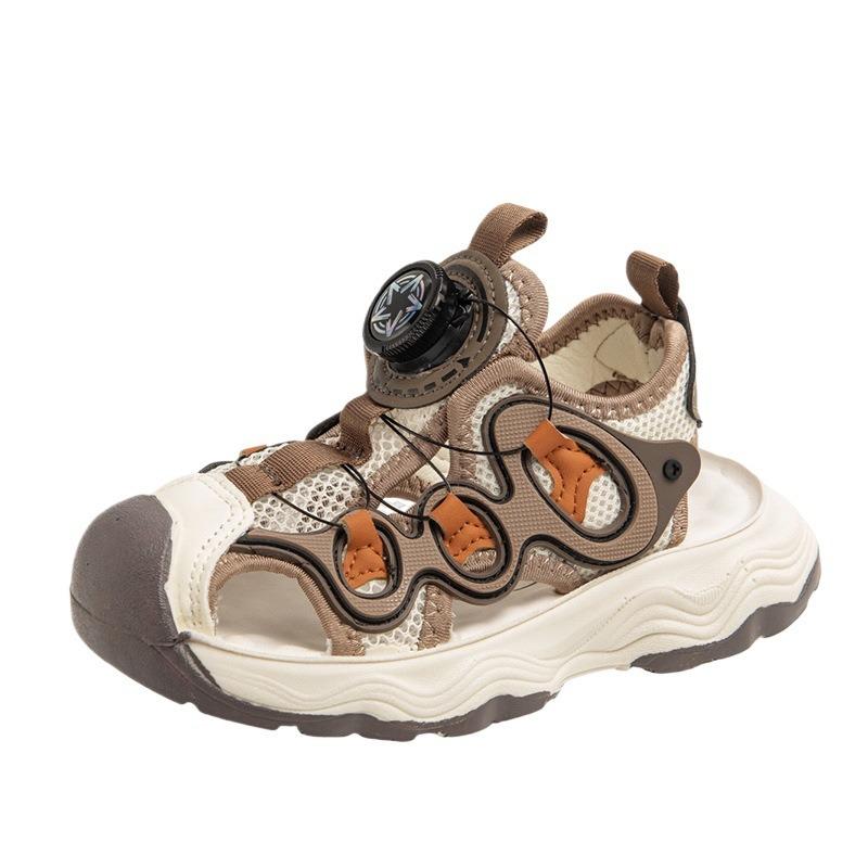 New Summer Boys' Closed-Toe Sandals - Korean Style Breathable Soft Sole Sports Beach Sandals for Kids