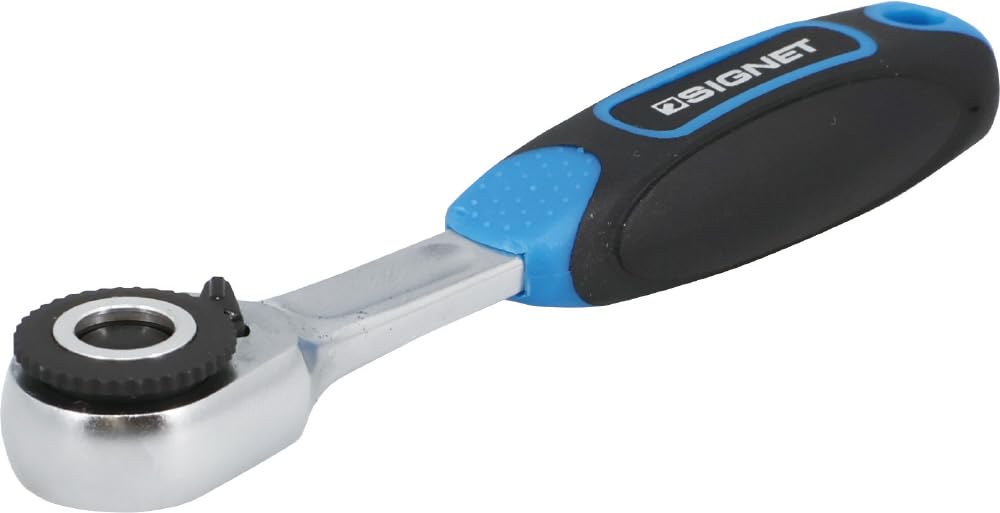 

SIGNET Hex Micro Head Bit Ratchet 72 90mm Overall with 11589 1/4 Handle, Gears, Length, Push-Release Button,