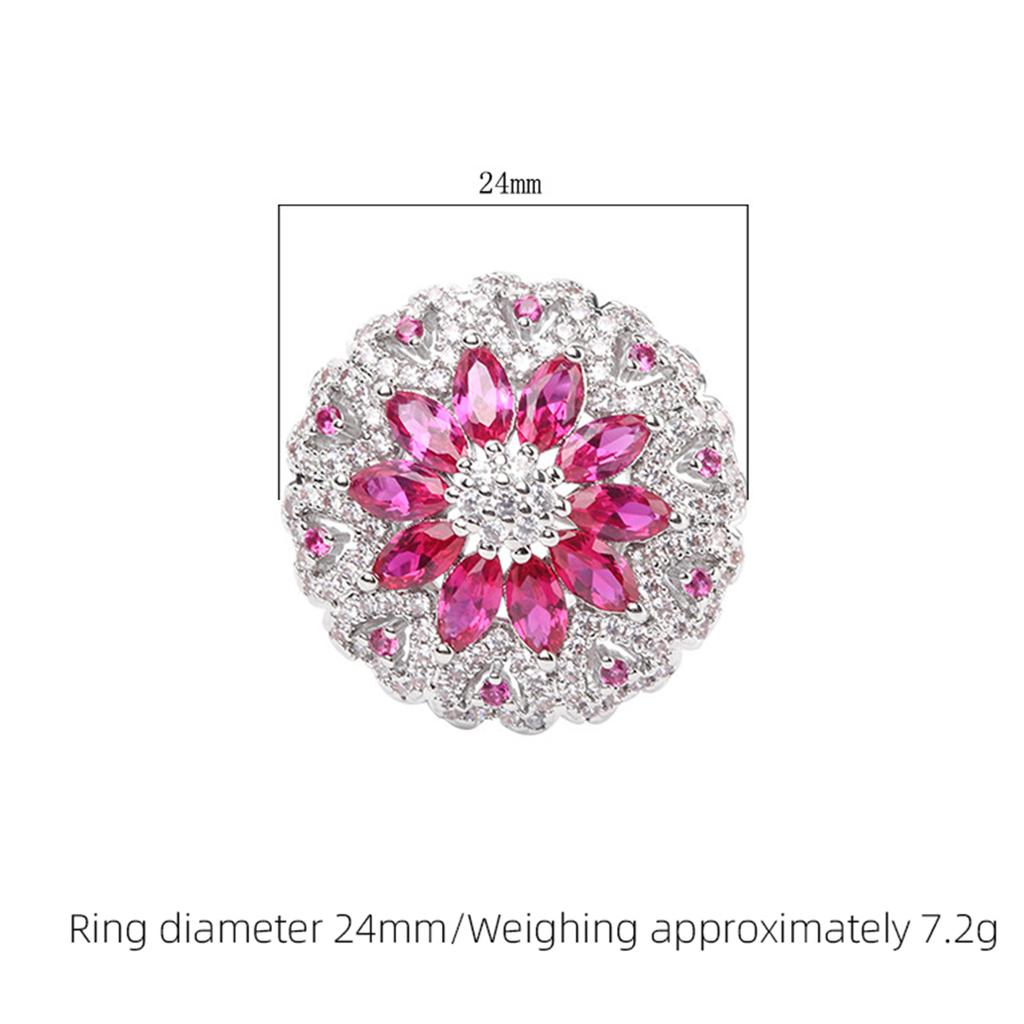 SUYU New Fashionable French Exquisite Green Zircon Men's and Women's Rings with Micro Inlaid Flowers for Light Luxury