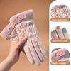 Women Touch Screen Driving Gloves Thickened Winter Skiing Gloves Cycling Mittens Double Thick Velvet Plush Wrist Comfortable