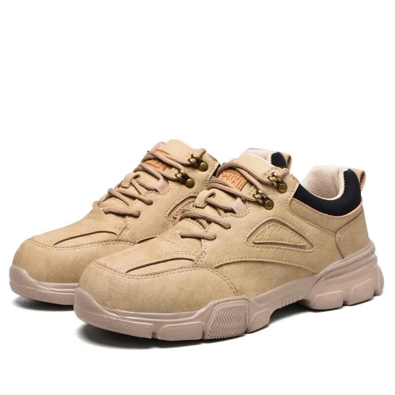 

Fashion High-quality Safety Shoes Work Men s Boots Indestructible Boot Anti-smash Anti-puncture Steel Toe Shoes for Men Protective Boots 46