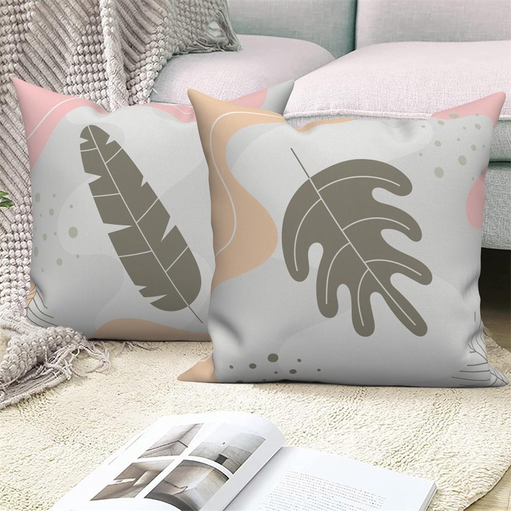 Home Sofa Office Cushion Pillowcase Wholesale  Nordic Style Abstract Plant Floral