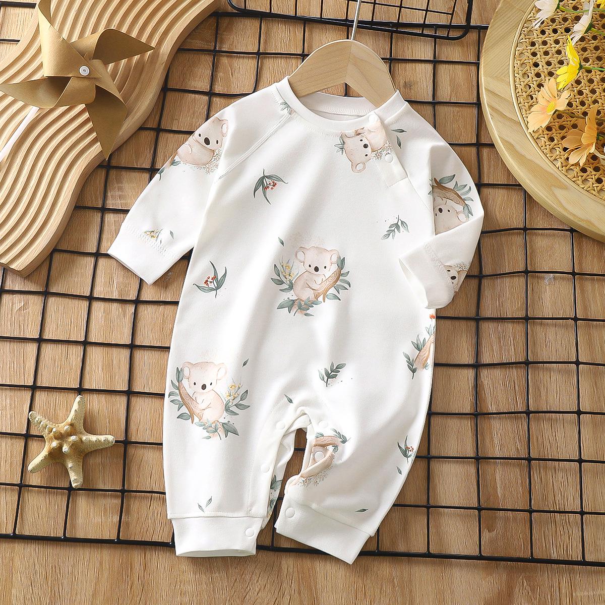 

Детский ромпер из чистого хлопка класса А - С длинным рукавом Весенне-осенний Комбинезон для ползания для новорожденных Пижама для мальчиков и девочек 59 cm