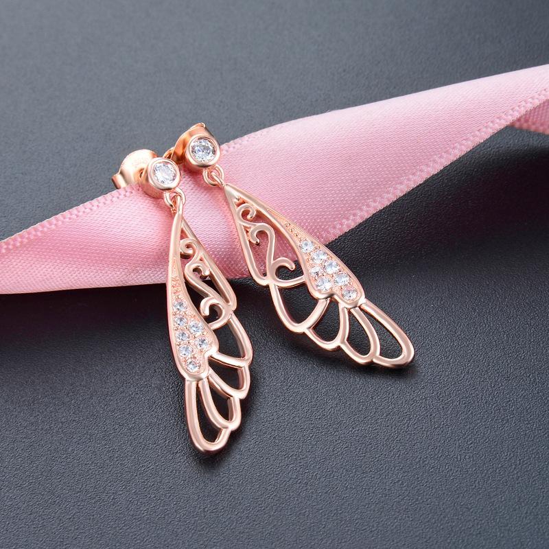 

Линдон стерлингового серебра 925 пробы циркон серьги серьги для женщин подарки на свадьбу розового золота