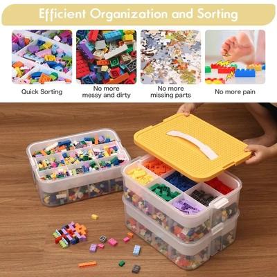 Lego Building Block Storage Box Toy Particle Jigsaw Puzzle Holder Children Toy Partition Storage Case Container House Organizer