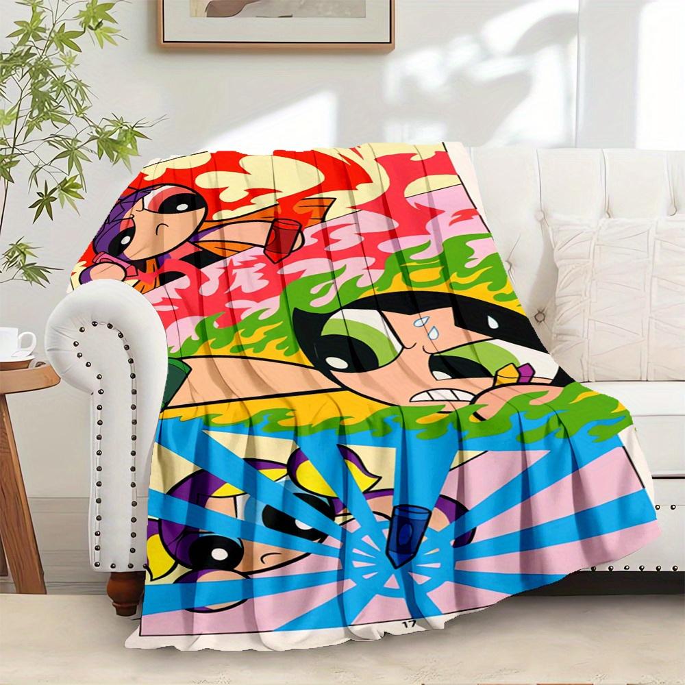 

1pc Powerpuff Girls,superhero,actionTheme Digital Printed Flannel Blanket, Super Soft Plush Fleece Bed Cover, Multi-Function Four Seasons Hy 100x150cm