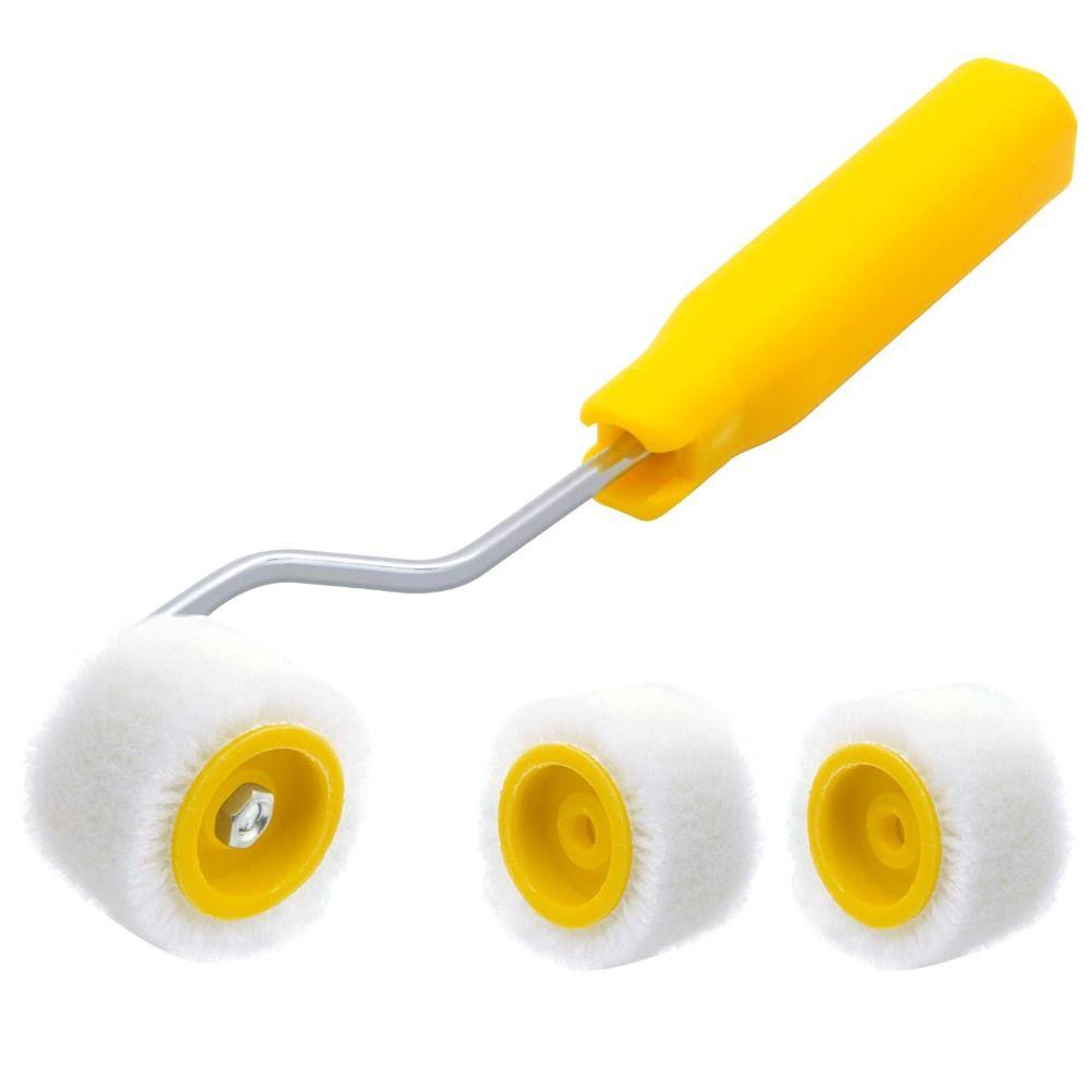 Plastic Mini Paint Rollers Ergonomic Design Small Paint Brushes Wool Roller Brush  Ceilings