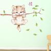 Cute Cat Butterfly Tree Branch Wall Stickers for Kids Rooms Home Decoration Cartoon wall Decals