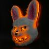 Mask Glowing Mask Halloween Mask Monster Rabbit Funny Kids Mask Realistic Party Event Scary Mask Costume Accessory Mask Tool Halloween Glowing Dance