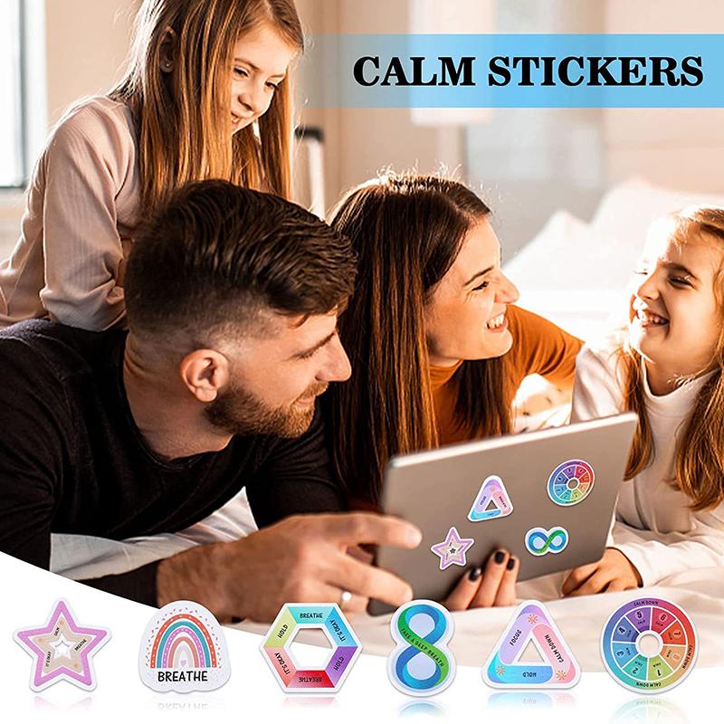 Kids Favors Breath Calm Anxiety Sensory Stickers Anti Stress Tactile Calm Stickers Self Adhesives Decals For Stationery Sticker